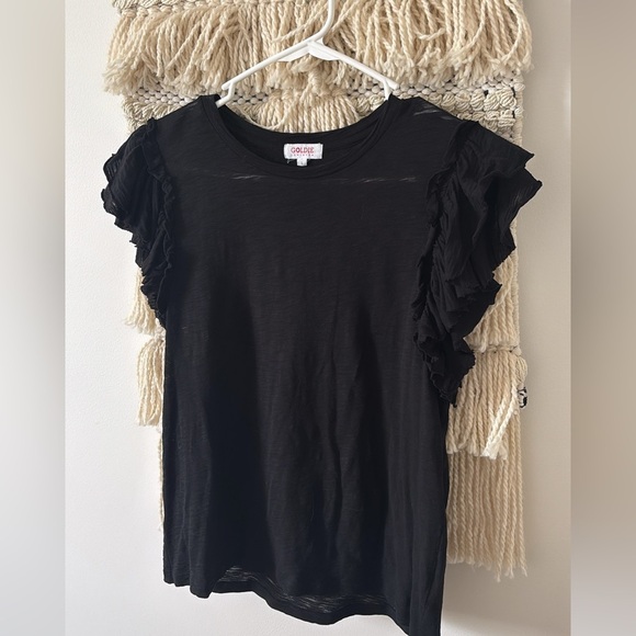 Goldie Lewinter BUNDLE of Two Celeste Ruffle Short Sleeve Pima Cotton Tees Large - Picture 8 of 9